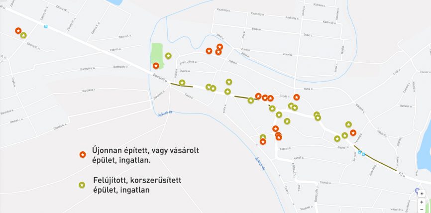 Fejlesztések, felújítások térképes megjelenítése